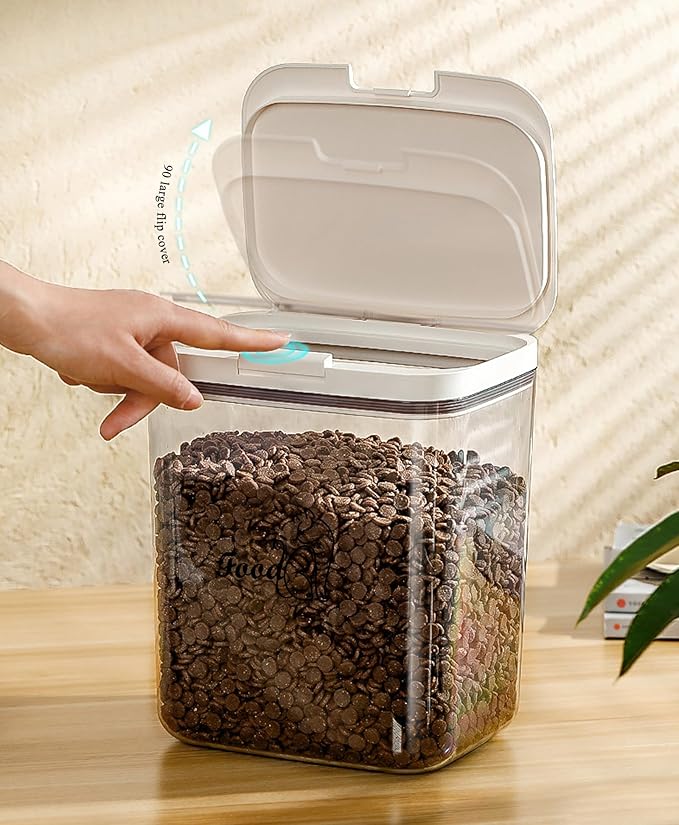 Airtight Cat Food Storage Container | 6.0 Qt/5.5 L Dry Cat Food Bin With Food Scoop |Hold up to 4~5lbs of Pet Food or Kibble|Clear BPA Free-NeatNest
