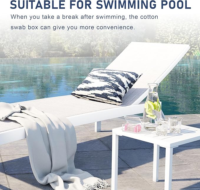 Clear Acrylic Qtip Holder with Lid, Cotton Balls Swab Organizer, 3.9" x 2.8" x 2" Dispenser for Makeup Pad, Floss Picks, Bath Salts, Cosmetic Storage Case, Home Bathroom Decor (DP051)-NeatNest