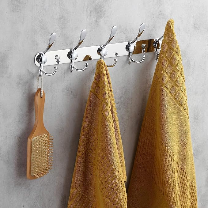 GlazieVault Coat Rack Wall Mount - Stainless Steel Coat Hooks (2 Pack) - Heavy Duty Wall Hooks for Clothes & Accessories-NeatNest