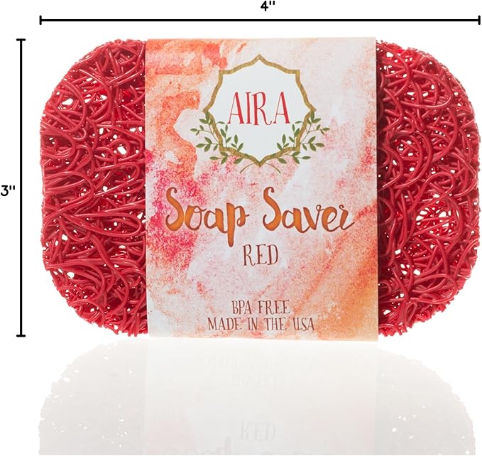 AIRA Soap Red. Recyclable Soap Lift Soap Dish Bathroom Accessory for the Tub, Shower, Counter. Made in the USA-NeatNest