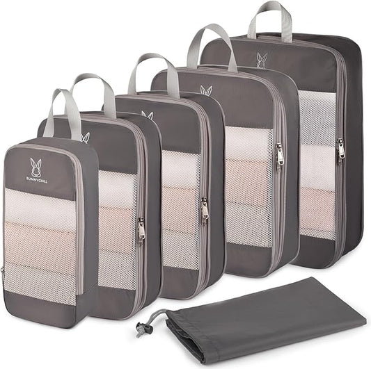 Expandable Compression Packing Cubes for Suitcases,6 Set Lightweight Compressible Travel Packing Organizer for Carry on Suitcase,Organizer Bags Set as Travel Essentials for Women-NeatNest