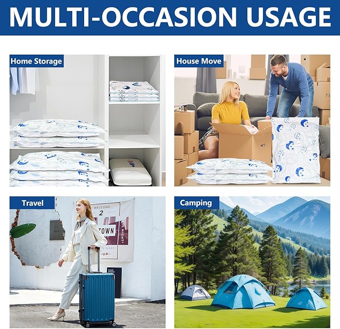 Vacuum Seal Bags for Clothing with Electric Pump,16 Pack Space Saver Bags (4 Jumbo, 4 Large, 4 Medium, 4 Small) Vacuum Storage Bags for Travel,Bedding,Blankets-NeatNest