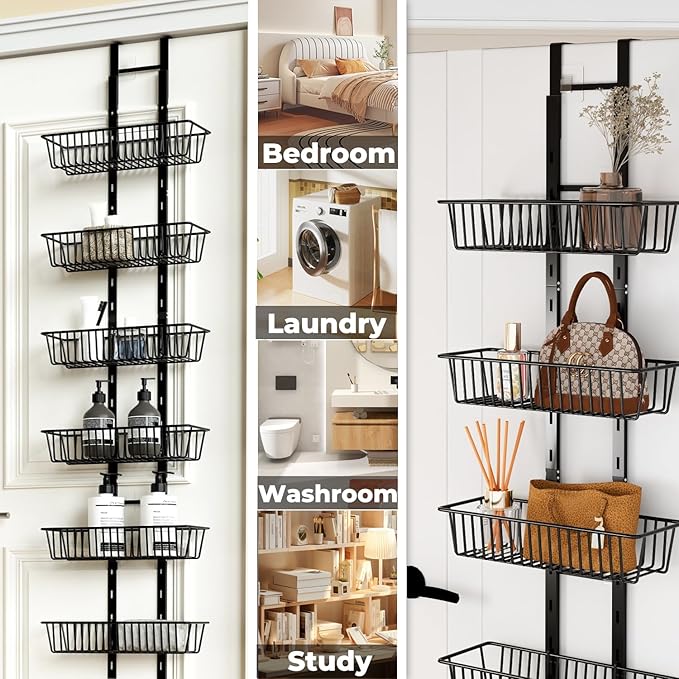 8-Tier Over the Door Pantry Organizer, Heavy-Duty Metal with 8 Baskets, Hanging Storage and Organization, Spice Rack for Kitchen Organizers and Storage, Home Storage, BedRoom