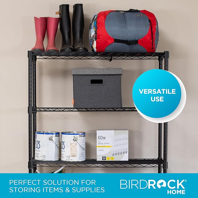 Internet's Best 5-Shelf Adjustable Wire Shelving | Heavy Duty Storage Rack | Metal Shelf for Garage, Restaurant, Industrial Use - Wide Unit Shelves, Sturdy Steel Frame | Black | 36" W x 18" D x 72" H