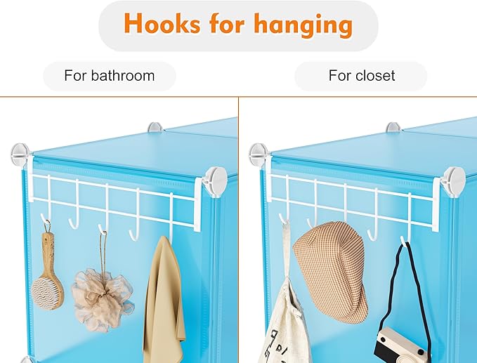 HOMIDEC 20-Cube Storage Organizer, Closet Organizer Storage Shelf Bookcase Bookshelf with Metal Hammer, Storage Cubes Organizer Cabinet for Kids, Closet, Bedroom, Bathroom-NeatNest