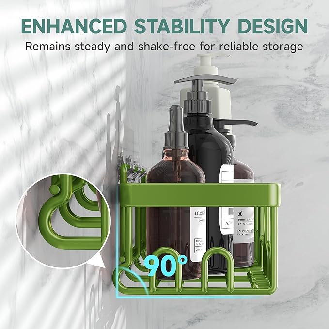 Veken Rustproof & Waterproof Shower Caddy 6-Pack, No Drilling Adhesive Shelves Rack with Soap Holder, Large Capacity Bathroom Organizers and Storage, Wall-Mounted Kitchen & Home Decor-NeatNest