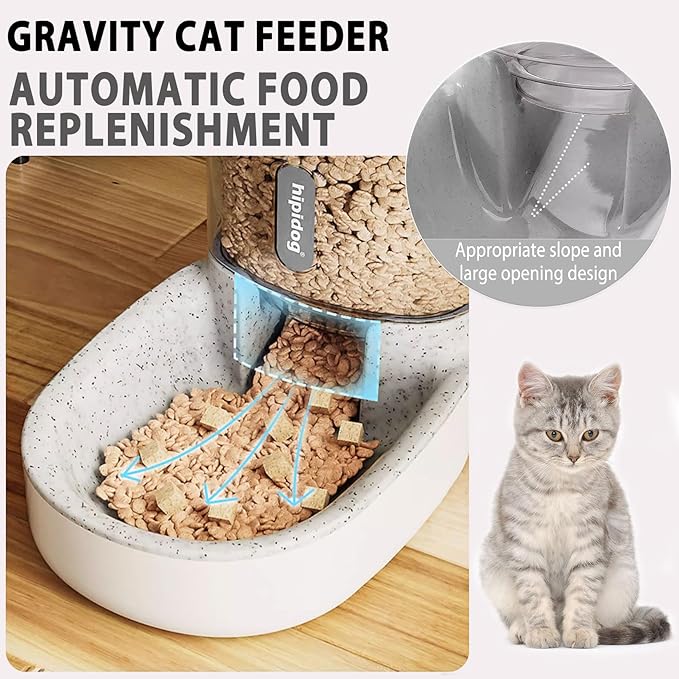 kathson Automatic Replenish Dog Food Dispenser Station,Easily Clean,1 Gallon Gravity Feeder Cat Eating Bowl,Large Capacity Pet Self Feeding for Dogs, Cats Small Pets Puppy Kitten Rabbit Bunny-NeatNest