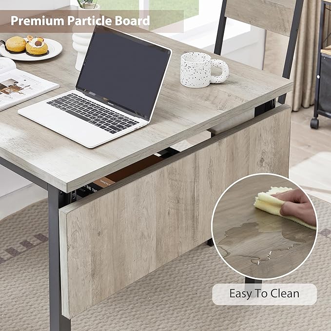 63.2" Folding Dining Table for 4-6 People, Drop Leaf Table with Storage Rack Extendable Kitchen Dinner Table for Small Spaces (Grey)-NeatNest