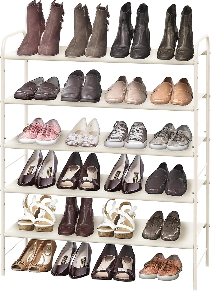Simple Houseware 5-Tier Shoe Rack Storage Organizer, White-NeatNest