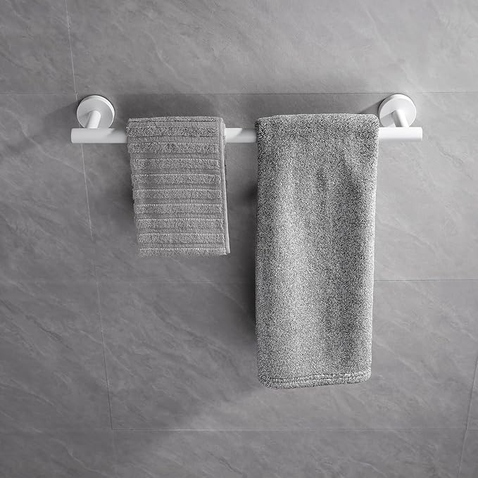 GERZWY 18-Inch Bathroom Towel Bar SUS 304 Stainless Steel Bath Towel Bar Wall Mount, White
