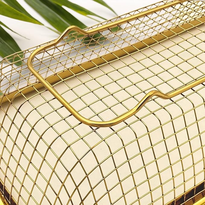 2-Pack Gold Flatware Organizer - Sturdy Mesh Design, Dishwasher-Safe & Easy-Clean Utensil Holder, Silverware Container Drawer Storage-NeatNest
