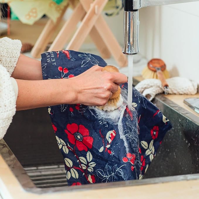 Bee's Wrap Beeswax Wraps for Food - Botanical 3 Pack (S, M, L) Made in USA Reusable & Organic Food Wraps, Sandwich Wrap & Bowl Covers - Eco-Friendly Alternative to Aluminum Foil & Plastic Wrap-NeatNest