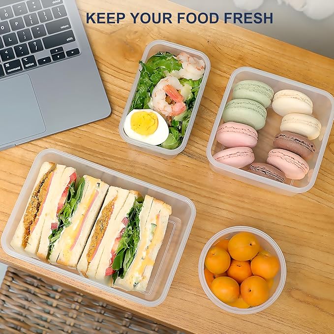 46 PCS Food Storage Containers with Lids(23 Containers & 23 Lids), Reusable Plastic Food Containers with Lid for Kitchen Storage and Organization, BPA-Free & Leak Proof with Labels & Pen-NeatNest