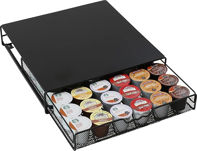 DecoBrothers K-Cup Holder Drawer for 36 Coffee Pods Storage, Black-NeatNest