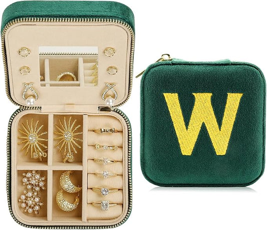 Jenria Mothers Day Gifts for Mon, Travel Jewelry Case for Women, Jewelry Organizer, Jewelry Box, Unique Gifts, Personalized Gifts for Her, Birthday Gifts for Mom, Teen Girl, Girlfriend, Green, W-NeatNest