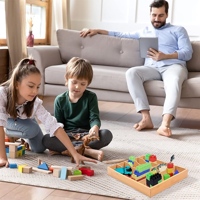 Bellsal Natural Utensil Organizer 12.5 Inch Silverware Organizer for Drawer Utensil Holder Cutlery Organizer Kitchen Drawer Organizer 7 Compartment Small Narrow Bamboo-NeatNest