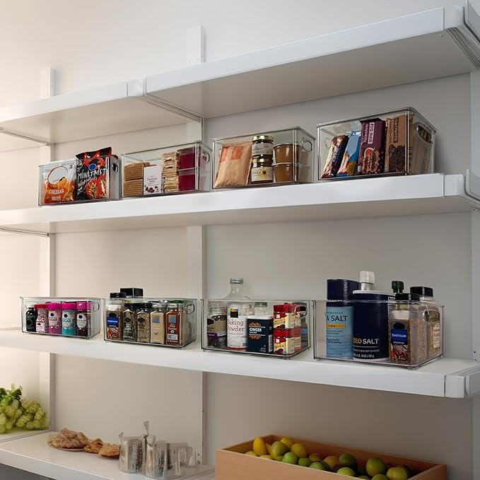 ClearSpace Plastic Pantry Organization and Storage Bins with Lids – Perfect Kitchen Organization or Kitchen Storage – Fridge Organizer, Refrigerator Organizer Bins, Cabinet Organizers-NeatNest