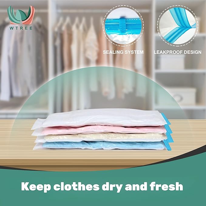 Vacuum Storage Bags, Space Saver Bags, Vacuum Sealed Bags for Comforters, Blankets, Clothes Storage, Hand Pump Included, 10-Jumbo-NeatNest