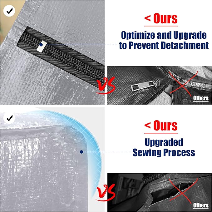 Cosy Family 8 Pack Heavy Duty Extra Large Moving Bags with Backpack Straps - Strong Handles & Zippers, Storage Totes For Space Saving, Fold Flat, Alternative to Moving Box (Set of 8, Silver)-NeatNest