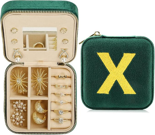 Jenria Mothers Day Gifts for Mon, Travel Jewelry Case for Women, Jewelry Organizer, Jewelry Box, Unique Gifts, Personalized Gifts for Her, Birthday Gifts for Mom, Teen Girl, Girlfriend, Green, X-NeatNest