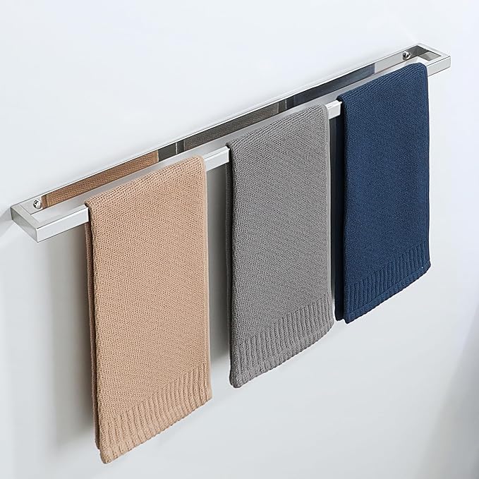 Alise Bath Towel Bar,Wall Mount Towel Holder Towel Rack Towel Hanger for Bathroom Lavatory,28 Inch SUS304 Stainless Steel Towel Rail,Polished Chrome GJF070-C