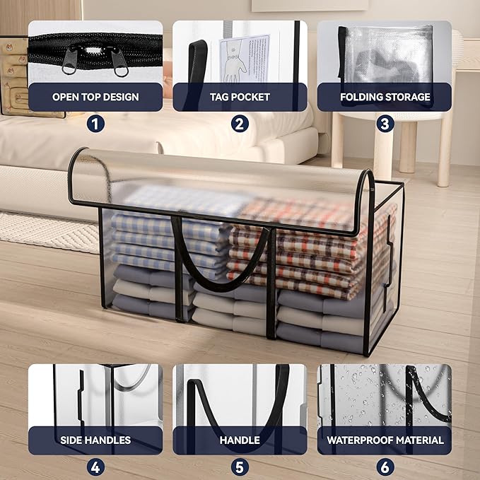 CONGREGATE 97L Moving,2 pack extra large moving bags with zippers，bagsmoving bags heavy duty，,closet storage,Storage Containers for Organizing Bedroom,Closet, Clothing,storage totes with lids-NeatNest