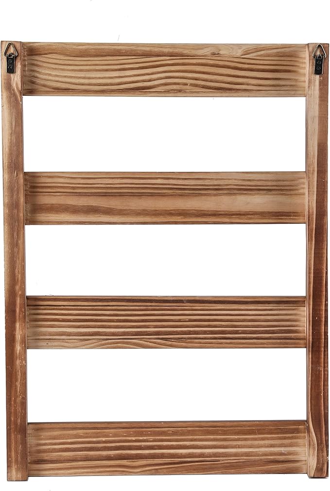 16 Hooks Rustic Pine Wood Coffee Mug Holder 24 x 18 inches Wall Mounted Cup Display Organizer for Home, Kitchen Storage Brown-NeatNest