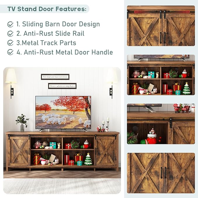 80 INCH Farmhouse TV Stands for 90inch TV-NeatNest