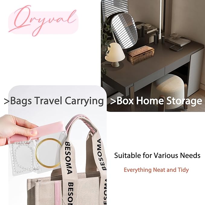 Jewelry Organizer and Storage Box with 24 EVA Anti Tarnish Bags, Travel Acrylic Case for Earrings, Necklaces & Rings, Elegant Gift for Women & Girls (S&Organizer(Clear))-NeatNest
