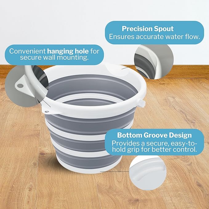 Collapsible Bucket with Handle 2.6 Gallons 10L Foldable Bucket-NeatNest