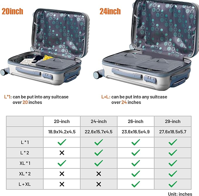 Caroeas Portable Hanging Travel Shelves Bag Suitcase Organizer Carry-on Closet Packing Cubes for Travel, 4-Shelf Suitcase Closet with 2 Hooks, Large Capacity, Gray-NeatNest