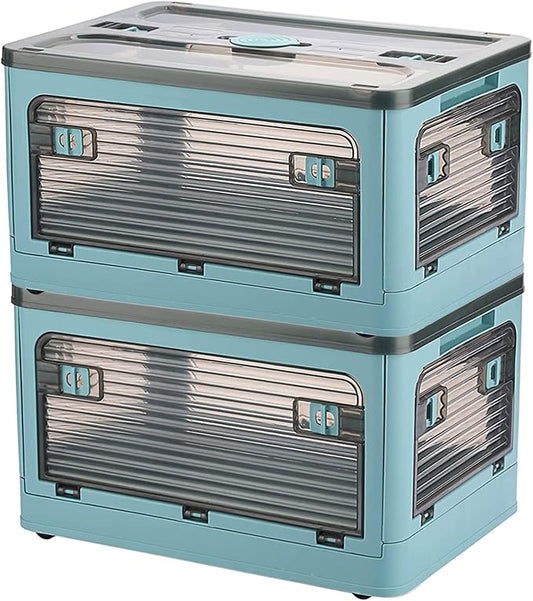 Collapsible Storage Bins,Storage Bins with Lids,Stackable 8.2Gal Folding Storage Box-NeatNest