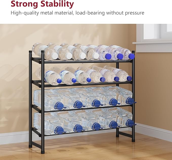 Tajsoon Expandable Shoe Rack for Closet 4 Tier, 29“-41“Adjustable & Stackable Shoe Shelf Storage, Metal Shoe Rack Organizer for Front Door Entrance, Closet, Garage, Entryway, Black-NeatNest