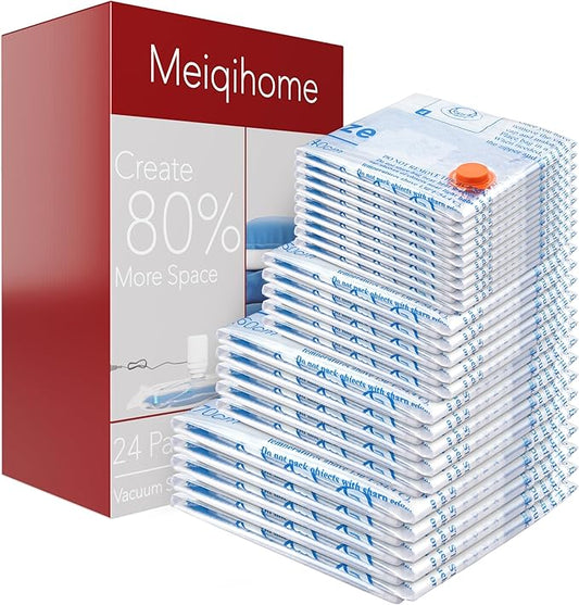 36 Pack Vacuum Storage Bags with Electric Pump, Vacuum Seal Bags for Clothing, Pillows, Blanket, Bedding, Comforters