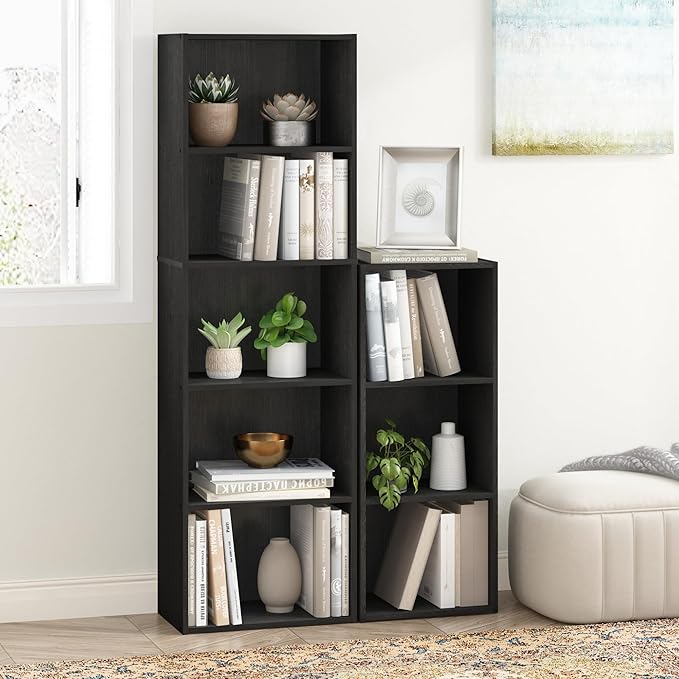 Furinno Luder Bookcase / Bookshelf / Storage Shelves, 5-Tier, Blackwood-NeatNest