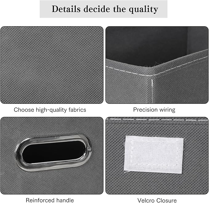 1-Pack Large Collapsible Storage Bins with Lids,Fabric Storage Cubes Organizer for Shelves,Closet,Nursery,Foldable Cube Storage Baskets with Handles,Home Boxes (14.9"x9.8",Grey)