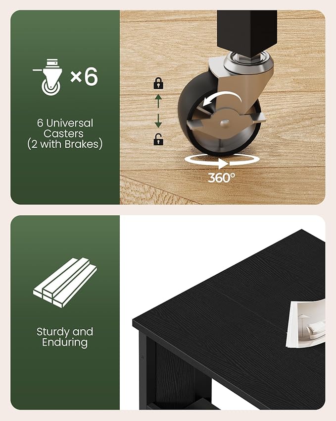 31.5" Modern Folding Computer Desk with Power Outlets, Wheels, Storage, Perfect for Small Spaces Black TDN01UBB-NeatNest