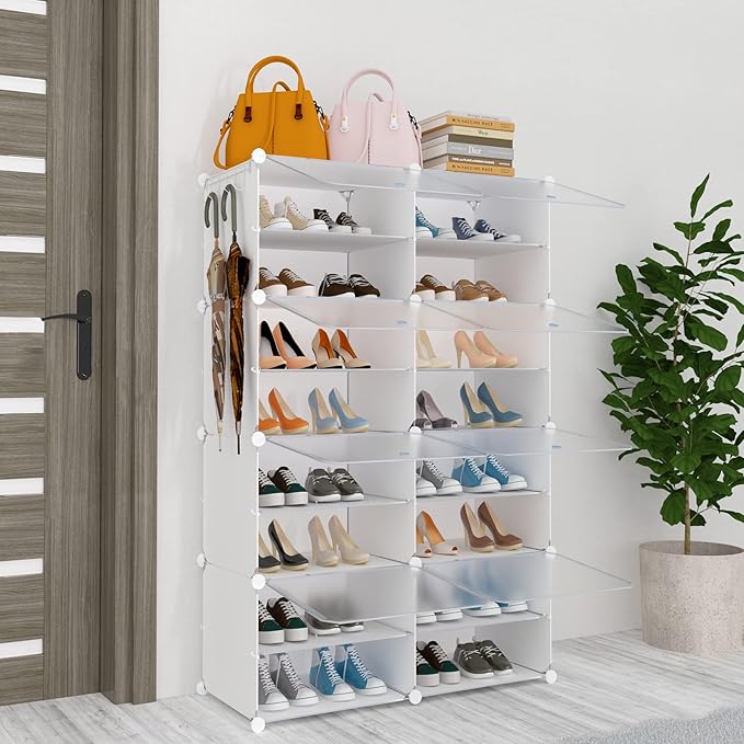 Shoe Storage,32 Pairs Shoe Rack Organizer for Closet Shoe Cabinet with Door Shoe Shelves for Closet,Entryway,Hallway,Bedroom-NeatNest