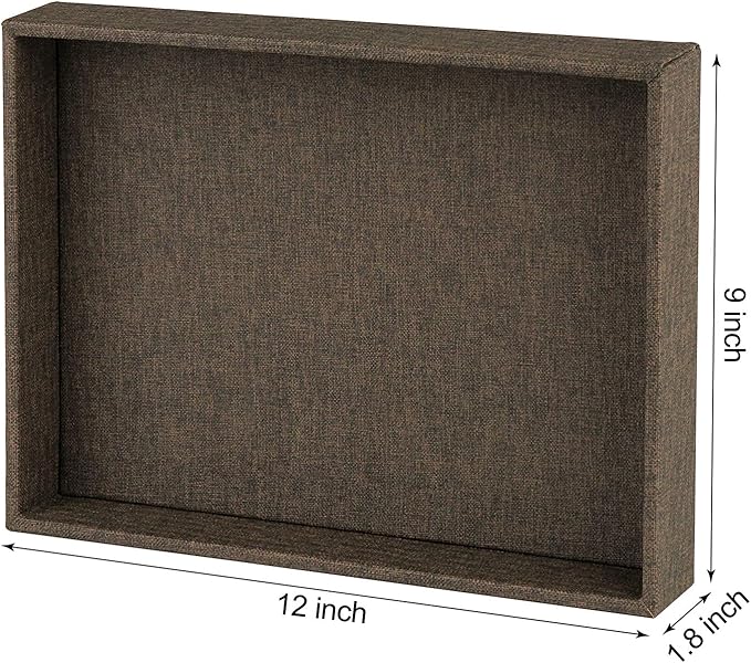 HofferRuffer Elegant Desktop Organizer Tray, Vanity Tray, Storage Jewelry Perfume Organizer, Dresse Catchall for Change Coin Key (Brown Black Faux Leather)-NeatNest