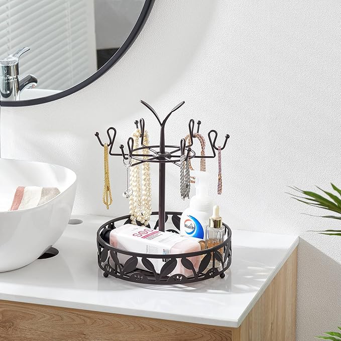 ALLCENER Mug Tree Countertop, Rotatable Mug Holder Stand with 6 Hooks for Coffee Bar Counter Cabinets and Kitchen Organizer-NeatNest