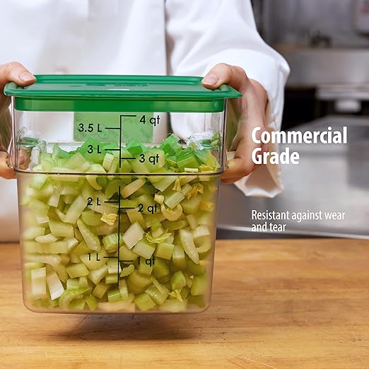 Cambro 4 QT (Quart) Food Storage Container with Lid (2 Pack) - FreshPro Series (Clear)-NeatNest