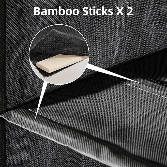 2 Packs Hanging Closet Organizer, 4-Shelf Closet Organizers and Storage with Side Pockets, Collapsible Hanging Shelves for Closet & RV & College Dorm,Black-NeatNest