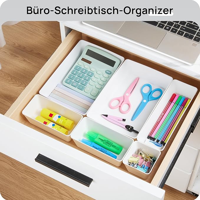 Vtopmart 25 PCS Plastic Drawer Organizers Set, 4-Size Versatile Bathroom and Vanity Drawer Organizer Trays, Storage Bins for Makeup, Bedroom, Kitchen Gadgets Utensils and Office-NeatNest