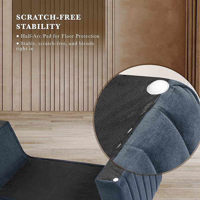 HomePop Arch Channel Bench|Bench for Living Room & Bedroom | Decorative Home Furniture - Blue Velvet