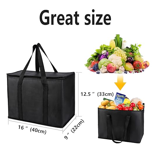 Casserole Carrier for Hot or Cold Food, Insulated Bag Lasagna Lugger Tote for Potluck Parties/Picnic/Cookouts, Fits 9"x13" Baking Dish Black Keep Food warmPans lid and Carrying case Container Heat-NeatNest