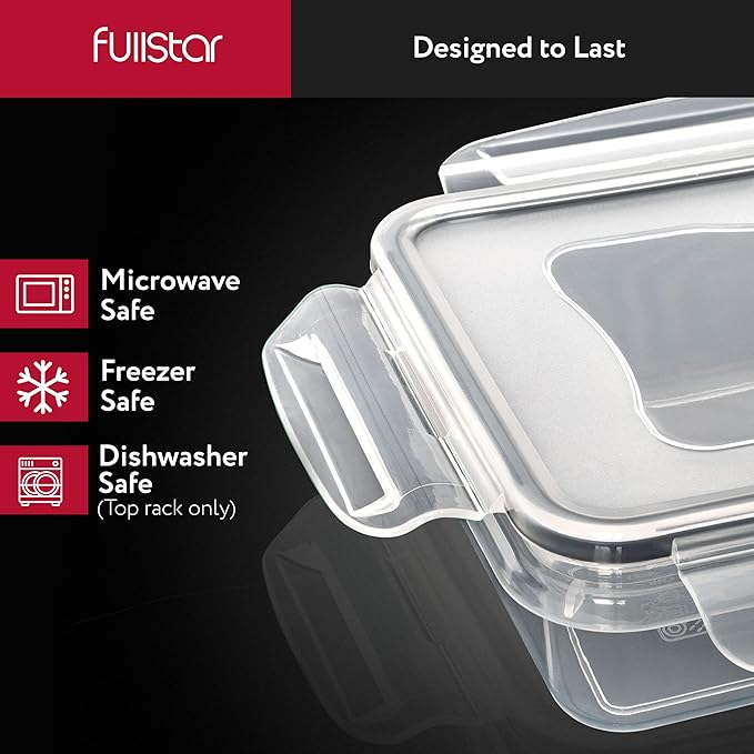 fullstar 50-Piece Plastic Food Storage Containers with Lids (24 Containers & 24 Lids) - Leakproof, BPA-Free, Meal Prep Containers, Reusable Lunch Storage Set for Kitchen Organization (Pack of 50)-NeatNest