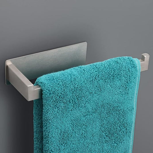 Hand Towel Holder, Strong Self Adhesive Hand Towel Ring, Thicken SUS304 Stainless Steel Hand Towel Bar/Rack, No Drilling Modern Hand Towel Hanger (Brushed Nickel, 9 in)