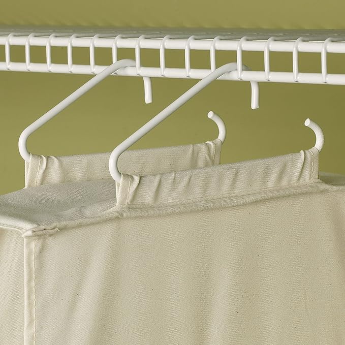 Household Essentials 311342 Hanging Closet Organizer | 3 Pocket Shelves | Natural Canvas-NeatNest