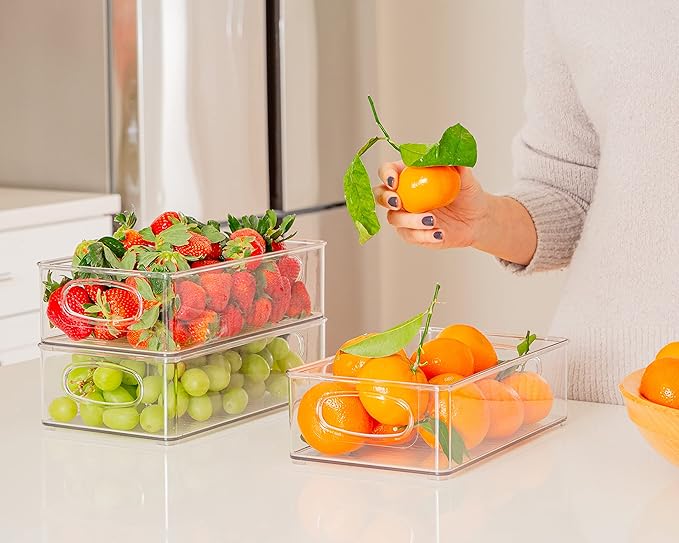 ClearSpace Plastic Pantry Organization and Storage Bins – Perfect for Kitchen/Fridge/ Refrigerator/Cabinet Organizers - 6 Pack-NeatNest