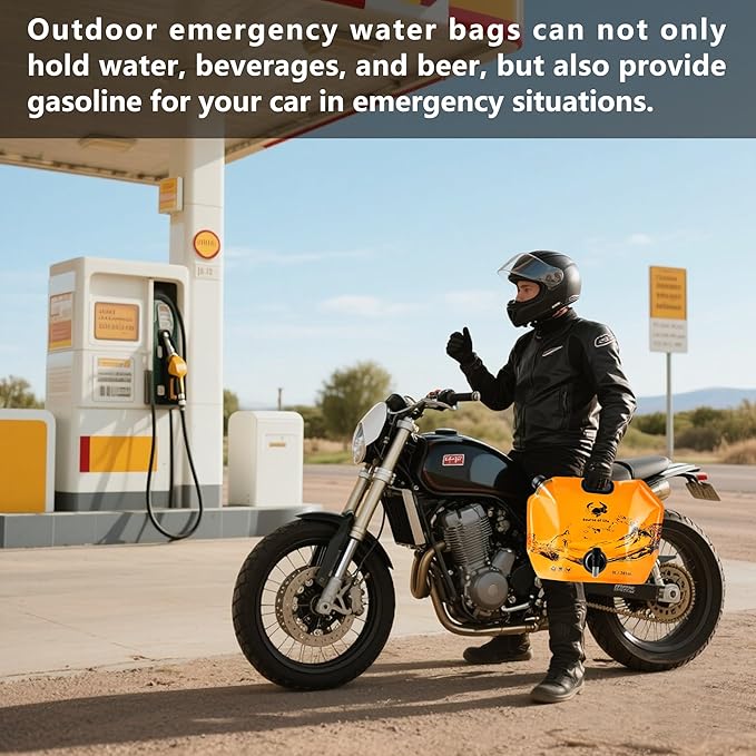 Collapsible 8L Water Storage Bag, BPA-Free Portable Folding Water Jug with Adjustable Faucet, Leakproof Emergency Water Bag for Camping, Hiking, Riding, Outdoor Sport (Orange, 4)-NeatNest